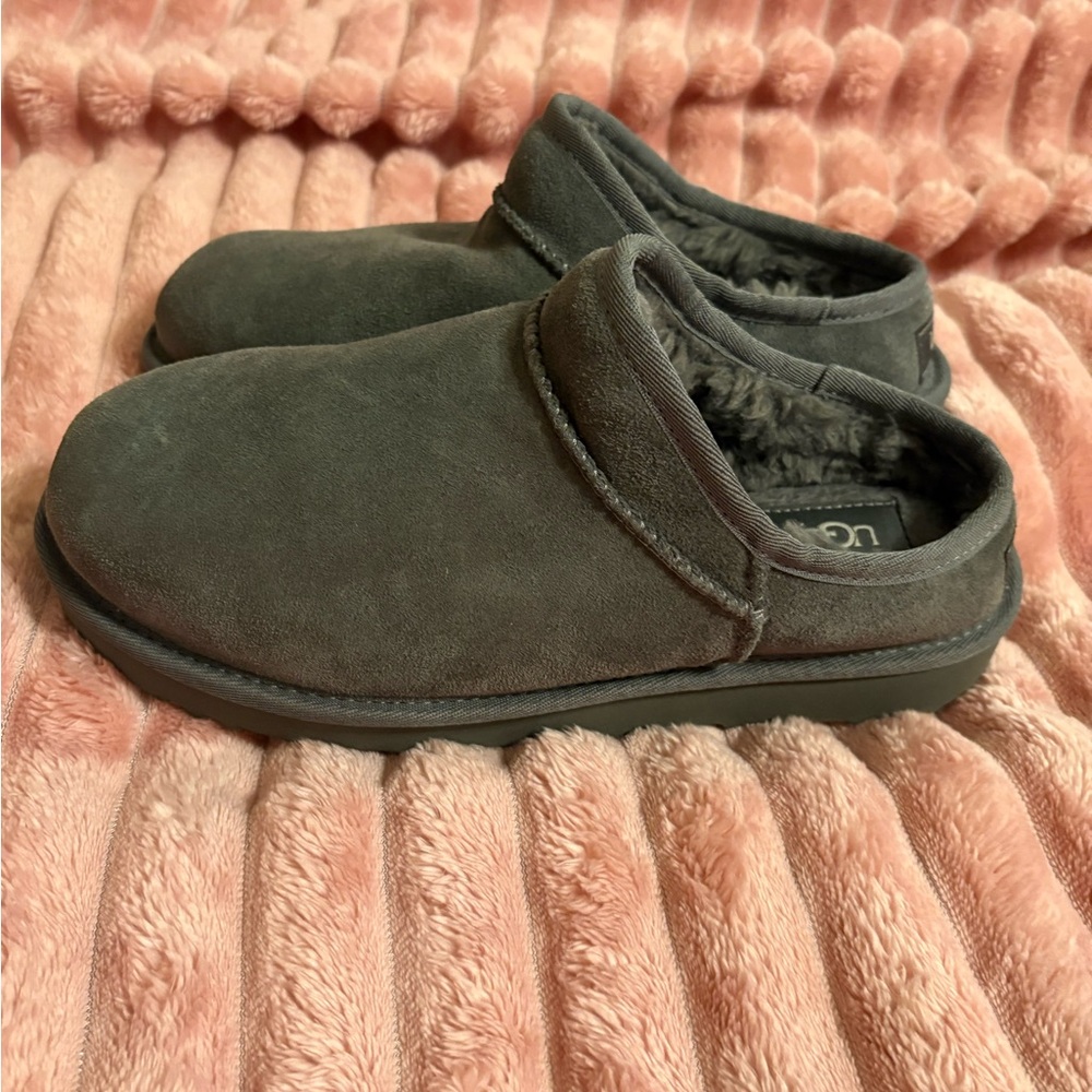 UGG Women's Gray Suede Slip ons